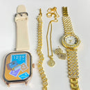 [7 in1] Smart Watch & Jewelry Combo with Interchangeable Straps | Necklace, Bracelet, Ring, Earrings