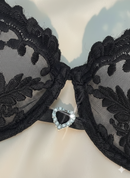 Flourish Non-Padded Floral Wired Bra & Panty Set –Embroidered Sheer Lingerie