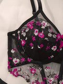 Flourish Non-Padded Floral Wired Bra & Panty Set –Embroidered Sheer Lingerie